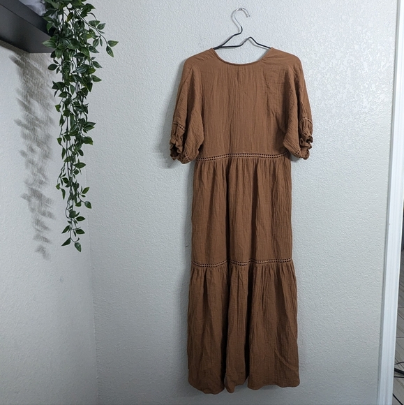 NWT Rylee + Cru Mandi Midi Dress in Brown - Picture 3 of 12